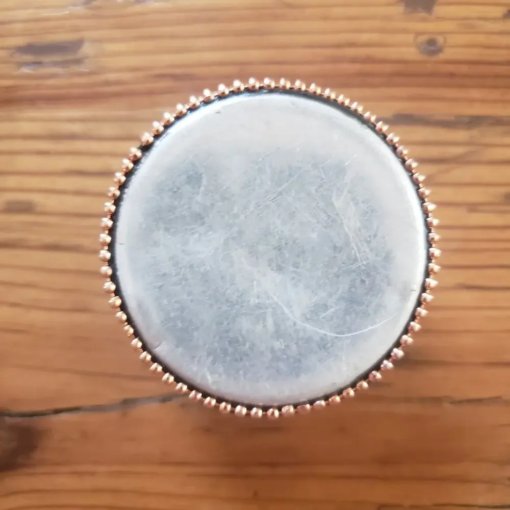 Mini Sequin Multicolored Tin Jewelry Trinket Circle Box Black Felt Inside Travel